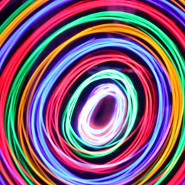 Circkels van licht door slome sluitertijd camera