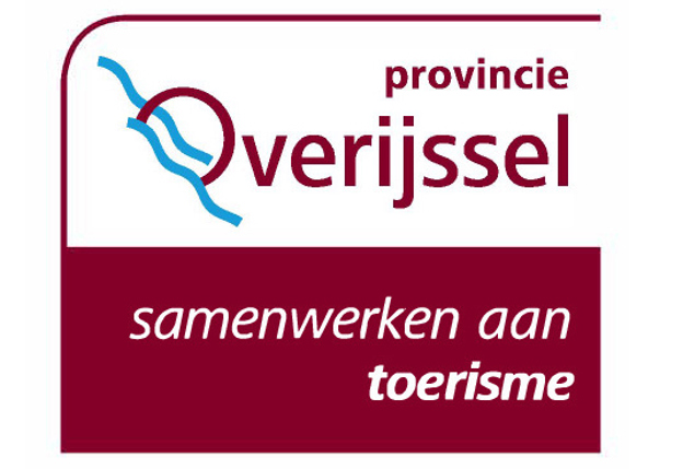 Provincie Overijssel logo in rood kader